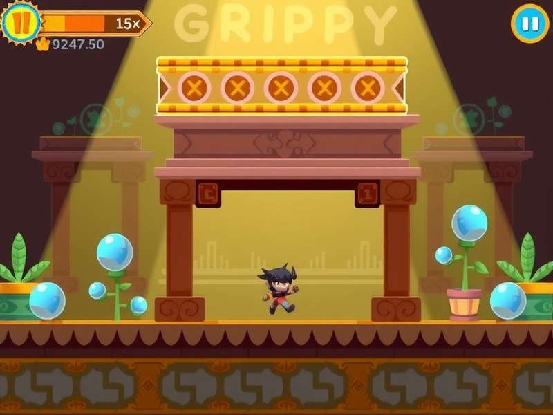 Temple Dash Champion gameplay screenshot showing a character running through a temple with obstacles